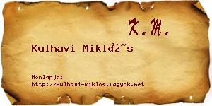 Kulhavi Miklós névjegykártya