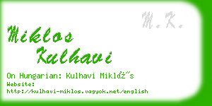 miklos kulhavi business card